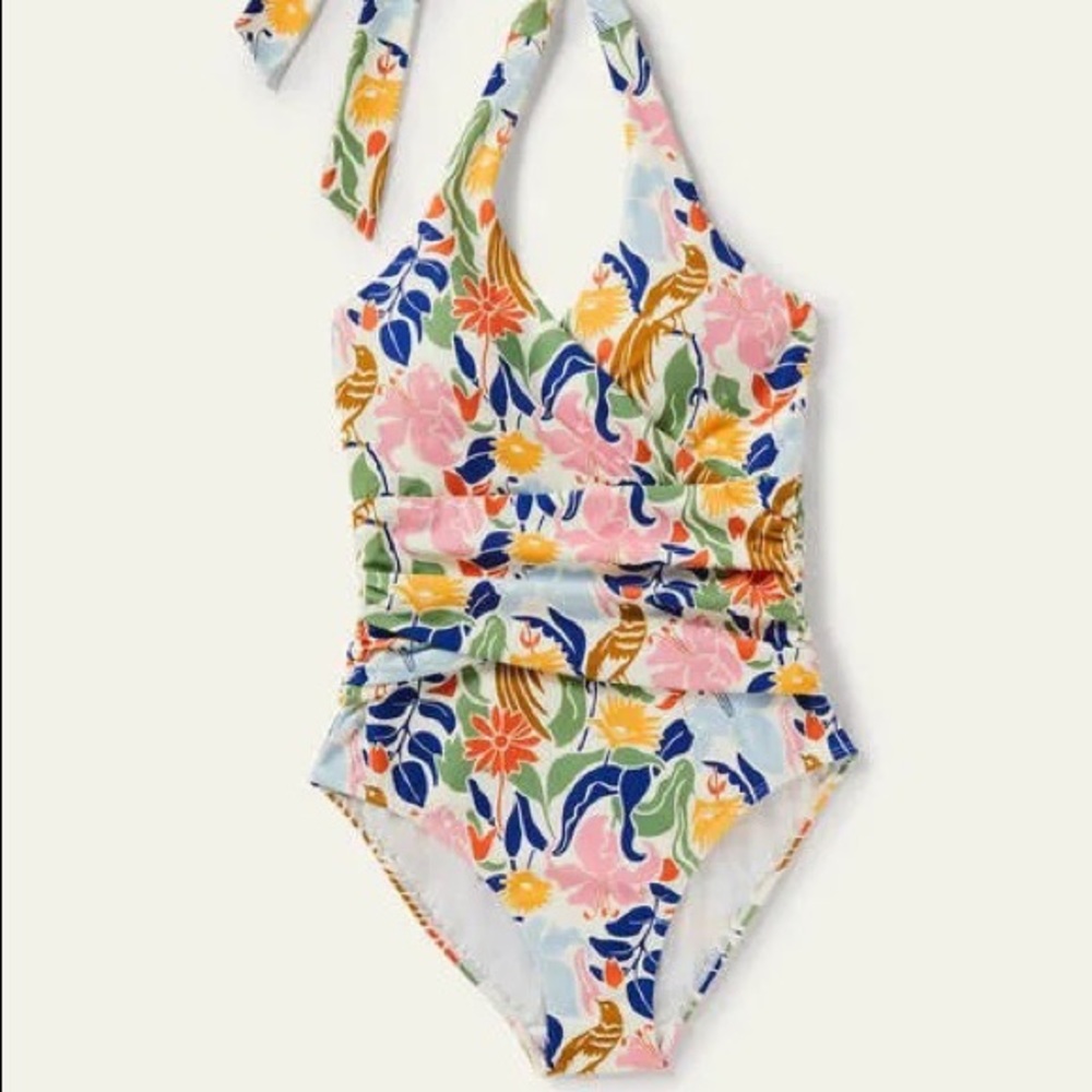 Boden size 10R Levanzo Ruched Halter Swimsuit